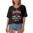 Maines Name Shirt Maines Family Name Women's Bat Sleeves V-Neck Blouse