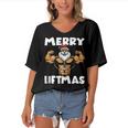 Merry Liftmas 300 Trending Shirt Women's Bat Sleeves V-Neck Blouse