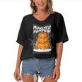 Monster Pumpkin Women's Bat Sleeves V-Neck Blouse