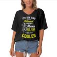 Motorcycle Motif Cool Motorbike Rider 492 Shirt Women's Bat Sleeves V-Neck Blouse