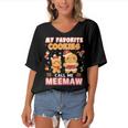 My Favorite Cookies Call Me Meemaw 882 Shirt Women's Bat Sleeves V-Neck Blouse