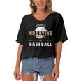 No Crying In Baseball Funny Cool Player Coach Fan Gift Women's Bat Sleeves V-Neck Blouse