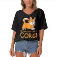 Nothing Runs Like A Corgi Funny Animal Pet Dog Lover Women's Bat Sleeves V-Neck Blouse