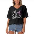 Oh Ship Cruise Tropical Turtle Women's Bat Sleeves V-Neck Blouse