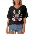 Papa Easter Matching Family Party Bunny Face Costume Women's Bat Sleeves V-Neck Blouse