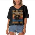 Relax The Drummer Here Women's Bat Sleeves V-Neck Blouse