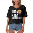 Ultra Maga And Proud Of It A Ultra Maga And Proud Of It V7 Women's Bat Sleeves V-Neck Blouse