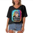 Ultra Maga Trump America Fun Tie Dye Women's Bat Sleeves V-Neck Blouse