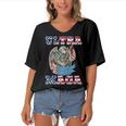 Ultra Maga Tshirts Women's Bat Sleeves V-Neck Blouse