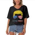 Ultra Maga Usa Maga Make America Great Again Women's Bat Sleeves V-Neck Blouse