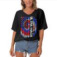 Ultra Maga We The People Funny Women's Bat Sleeves V-Neck Blouse