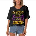 Wake Up And Smile 771 Trending Shirt Women's Bat Sleeves V-Neck Blouse