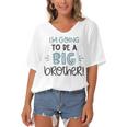 Baby Shower Text Design Im Going To Be A Big Brother Women's Bat Sleeves V-Neck Blouse