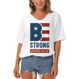 Be Strong And Never Give Up Tshirt American Tshirt United State Of America Women's Bat Sleeves V-Neck Blouse