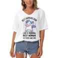 Best Womancorn Funny Unicorn Dabbing Gift Like A Normal Best Woman But More Awesome Women's Bat Sleeves V-Neck Blouse