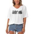 Bigfoot In The Forest Women's Bat Sleeves V-Neck Blouse