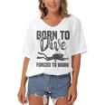 Born To Dive Forced To Work Women's Bat Sleeves V-Neck Blouse