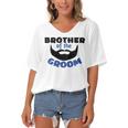 Brother Of The Groom Great Gift For The Brother Of The Awesome Groom Women's Bat Sleeves V-Neck Blouse