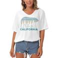 California Bear Vintage Retro Nature Hiking Souvenir 465 Trending Shirt Women's Bat Sleeves V-Neck Blouse