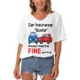 Car Insurance Quote Always Read The Fine Print Women's Bat Sleeves V-Neck Blouse