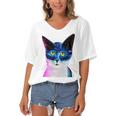 Cat Avatar Women's Bat Sleeves V-Neck Blouse