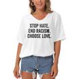 Choose Love Buffalo - Stop Hate End Racism Choose Love Women's Bat Sleeves V-Neck Blouse