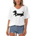 Dachshund Heart Dog Lover Women's Bat Sleeves V-Neck Blouse