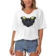 Death Rides A Black Cat Women's Bat Sleeves V-Neck Blouse