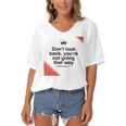 Dont Look Back Youre Not Going That Way Women's Bat Sleeves V-Neck Blouse