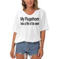 Flugelhorn Lightweight Sweatshirt V2 Women's Bat Sleeves V-Neck Blouse