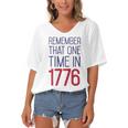 Fourth Of July Remember 1776 Funny 744 Shirt Women's Bat Sleeves V-Neck Blouse