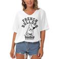 French Bulldog V2 Women's Bat Sleeves V-Neck Blouse