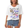 Friends Dont Let Friends Fight Als Alone Unicorn Blue Ribbon Amyotrophic Lateral Sclerosis Support Als Awareness Women's Bat Sleeves V-Neck Blouse