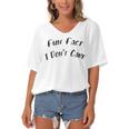 Fun Fact L Dont Care Funny V2 Women's Bat Sleeves V-Neck Blouse