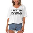 Funny I Tested Positive For Swag Women's Bat Sleeves V-Neck Blouse