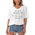 Funny Im Not Trying To Be Difficult It Just Comes Naturally Women's Bat Sleeves V-Neck Blouse