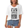 Give A Man A Fish And He Will Eat For Day Women's Bat Sleeves V-Neck Blouse