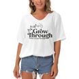 Grow Through What You Go Through Women's Bat Sleeves V-Neck Blouse