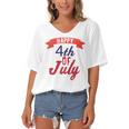 Happy 4Th Of July Independence Day V2 Women's Bat Sleeves V-Neck Blouse