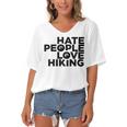 Hate People Love Hiking V2 Women's Bat Sleeves V-Neck Blouse