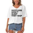 Hustlers Dont Sleep They Nap V2 Women's Bat Sleeves V-Neck Blouse