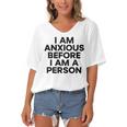 I Am Anxious Before I Am A Person V2 Women's Bat Sleeves V-Neck Blouse