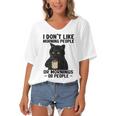 I Dont Like Morning People Or Mornings Or People V3 Women's Bat Sleeves V-Neck Blouse