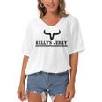 Kellys Jerky Custom Design Women's Bat Sleeves V-Neck Blouse