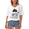 Mountain Biking Funny - Mountain Bike Happiness 194 Shirt Women's Bat Sleeves V-Neck Blouse