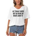 My Tummy Hurts But Im Being So Brave About It Women's Bat Sleeves V-Neck Blouse