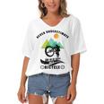 Never Underestimate An Old Guy On A Bicycle Women's Bat Sleeves V-Neck Blouse