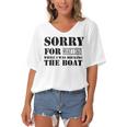 Official Im Sorry For What I Said While I Was Docking The Boat V2 Women's Bat Sleeves V-Neck Blouse