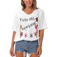 Official You Are Pawsome Women's Bat Sleeves V-Neck Blouse