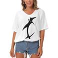 Penguin Icon Women's Bat Sleeves V-Neck Blouse